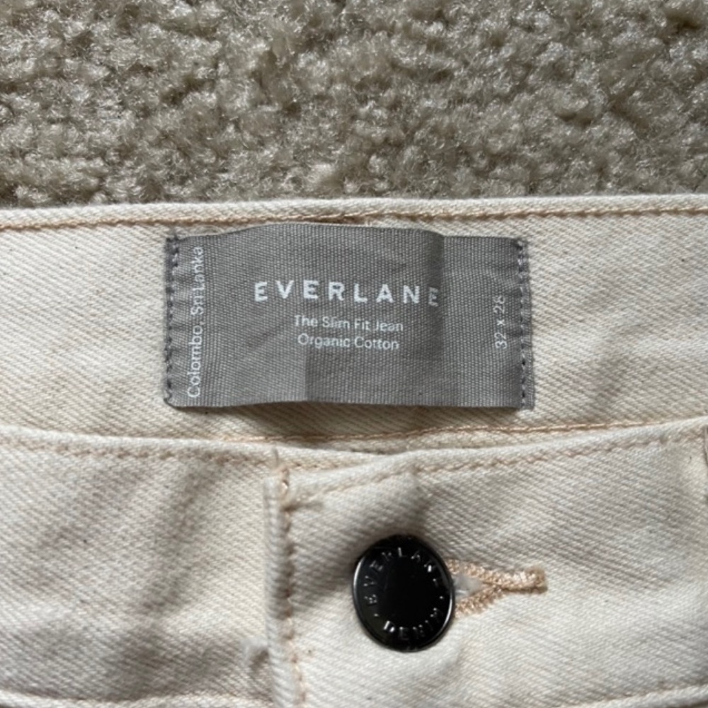 Everlane The Organic Cotton Slim Fit Jean, 32x28, Ecru